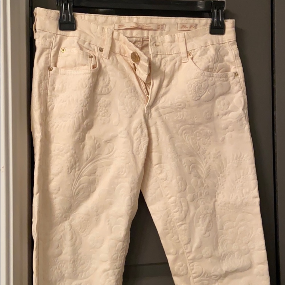 Cream floral pants